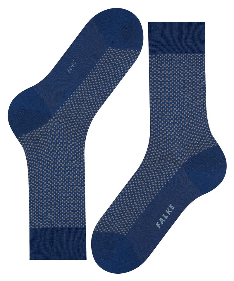 FALKE Men's Uptown Tie Patterned Dress Socks, Royal, 11-12 - Image 5